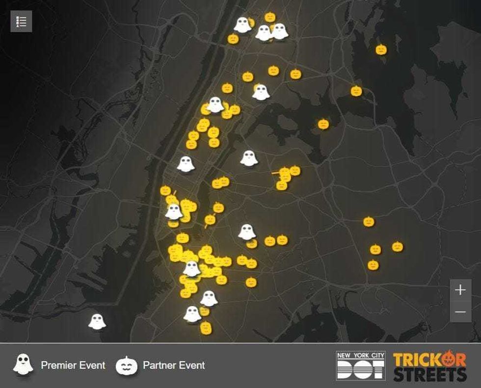 An interactive map by the DOT shows all events associated with the second-annual Trick-or-Streets program.