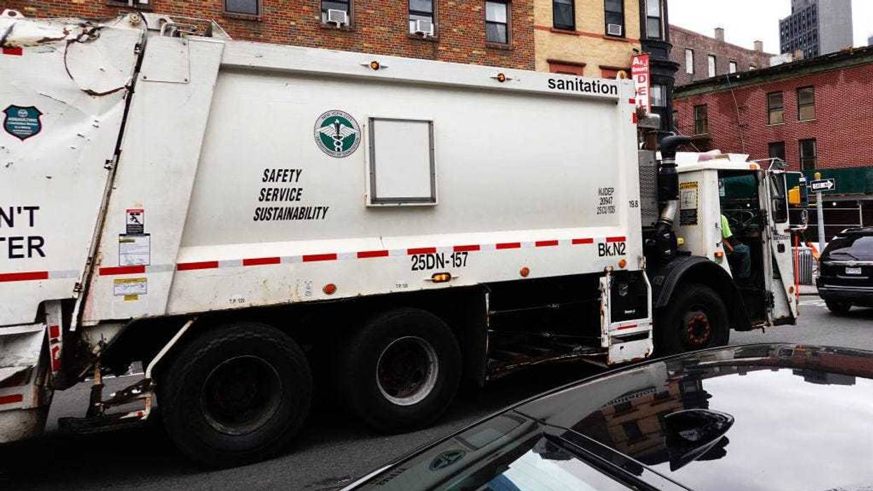 An NYC Sanitation truck is seen on Oct. 29, 2021 in New York City.