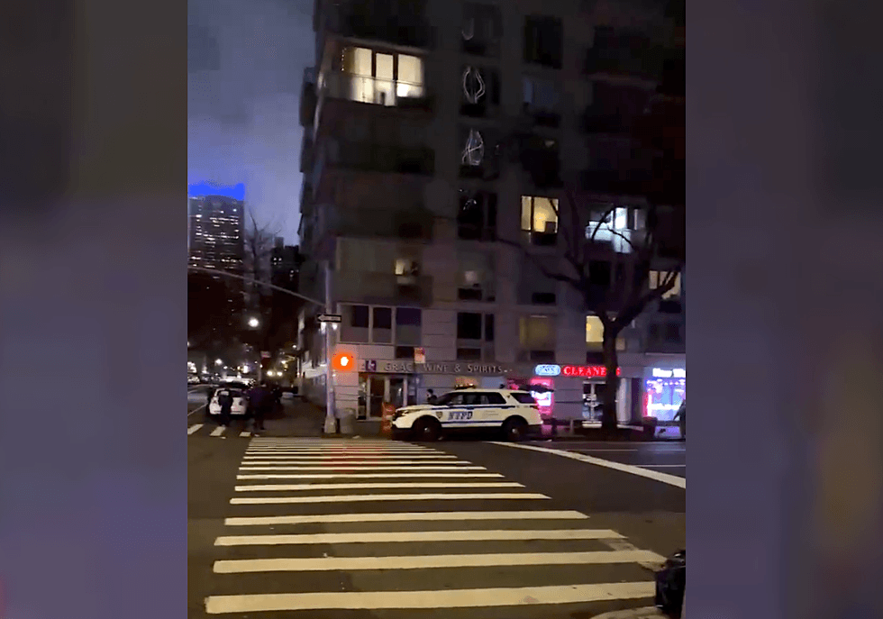 An NYPD cruiser is seen in the area of the stabbing on Wednesday night