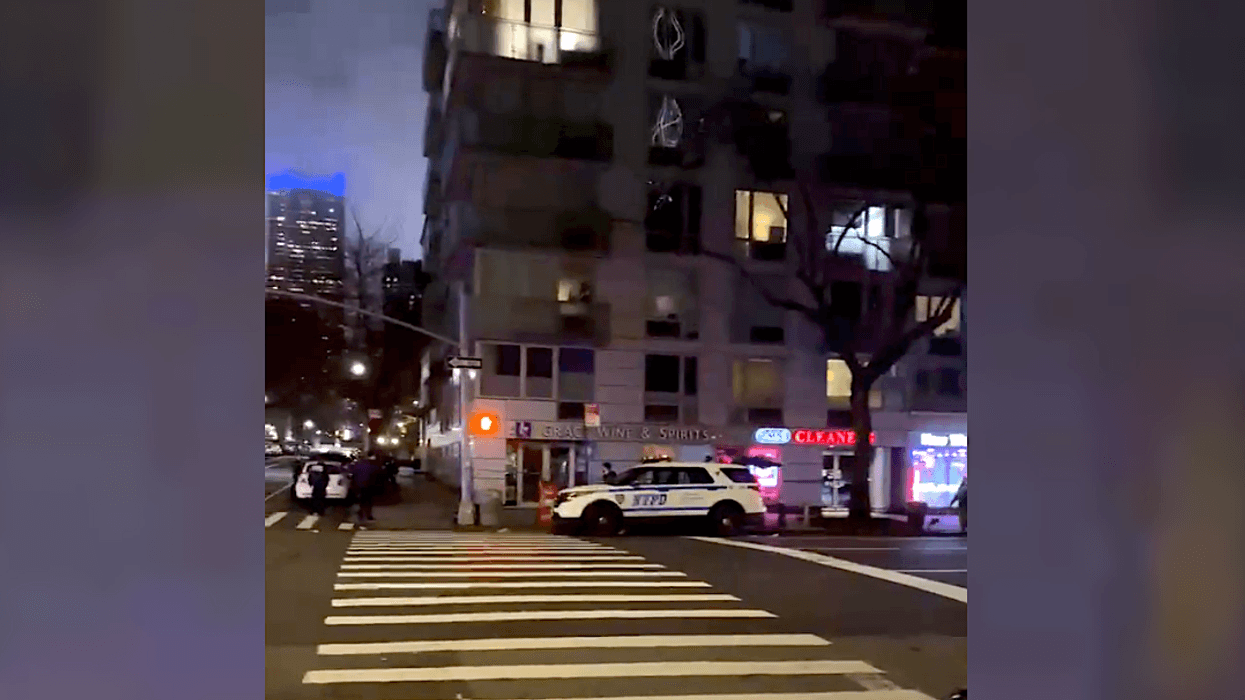 An NYPD cruiser is seen in the area of the stabbing on Wednesday night