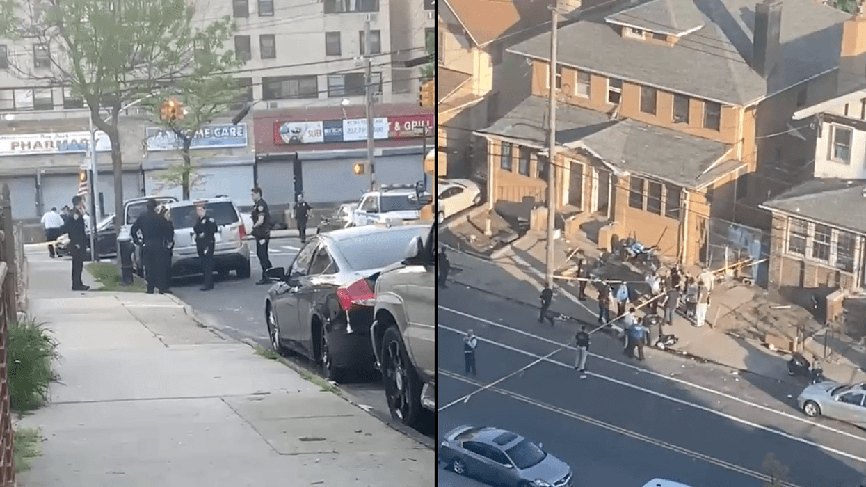 An NYPD officer was attacked by a dog while pursuing a suspected gunman in Coney Island on Sunday evening