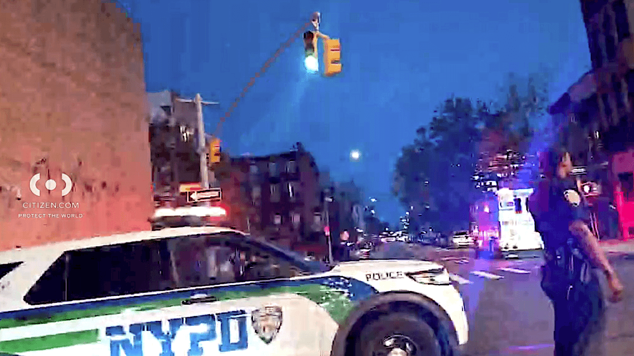An NYPD officer was injured Wednesday night during a crash in Bedford-Stuyvesant