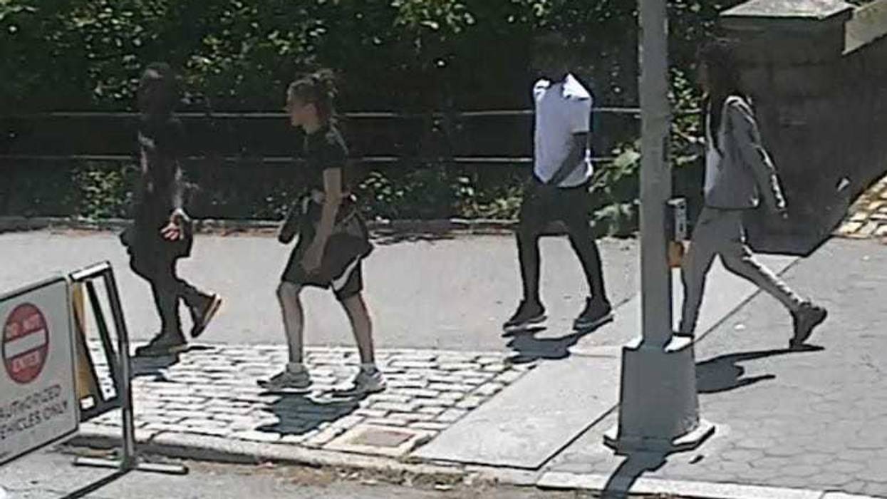 An NYPD photo shows the four suspects being sought in the Central Park incident on May 21