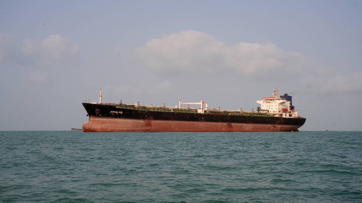 An oil products tanker is anchored in the Strait of Hormuz on August 10, 2026 off the coast of Bandar Abbas, Iran. In a recent statement, Iran's Supreme National Security Council said the vital waterway would not reopen until the United States "corrects its behavior," demanding that the U.S. end its war on Iran and compensate the country for war damage, among other conditions. Iran has largely halted vessel traffic through the strait with the threat of strikes; meanwhile, the U.S. has imposed a blockade on Iranian ports.