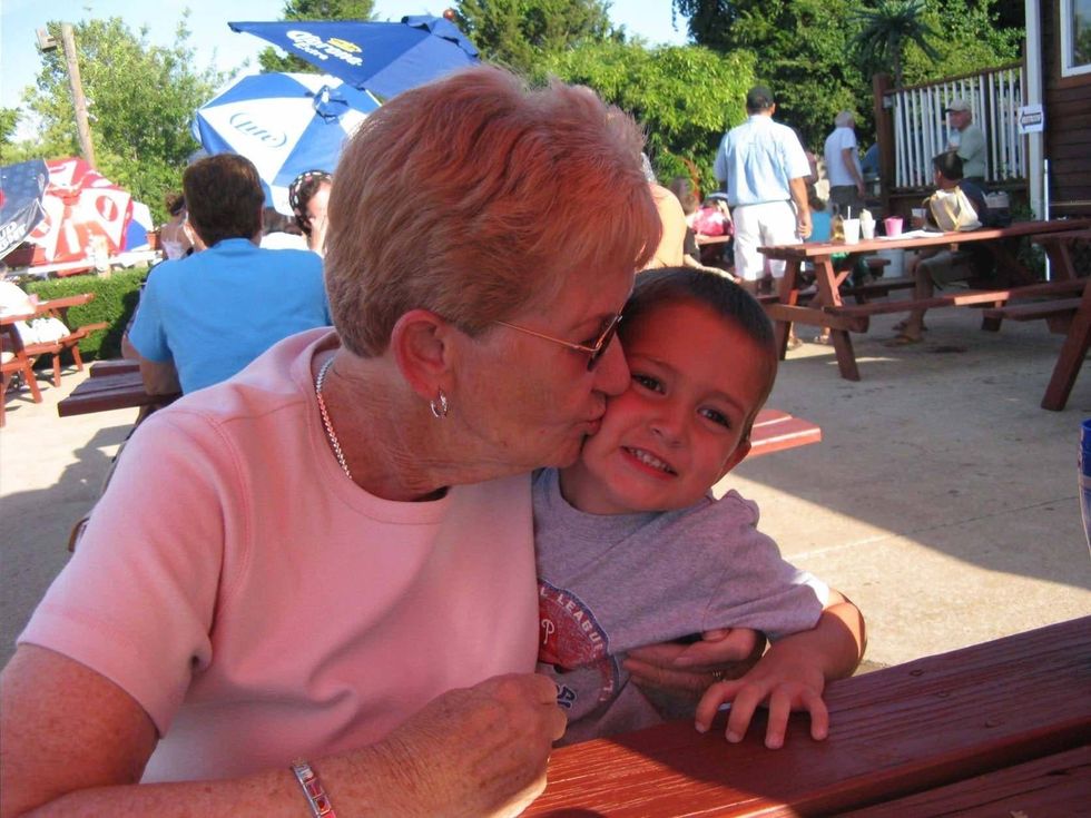 An old photo of Jack and his grandmother.