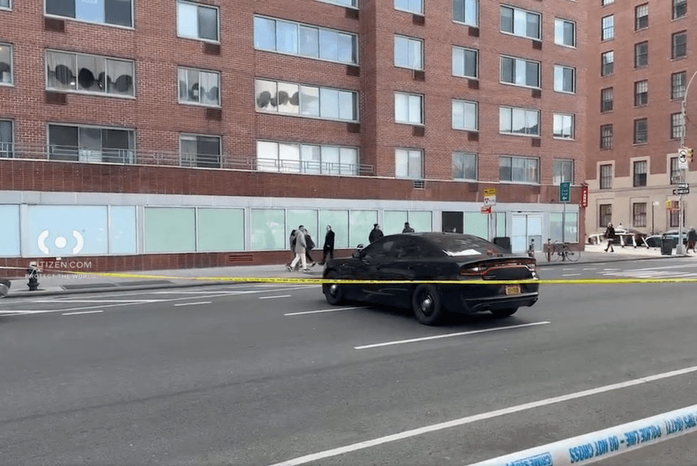 An out-of-control driver pinned an on-duty police officer in Greenwich Village Friday morning.