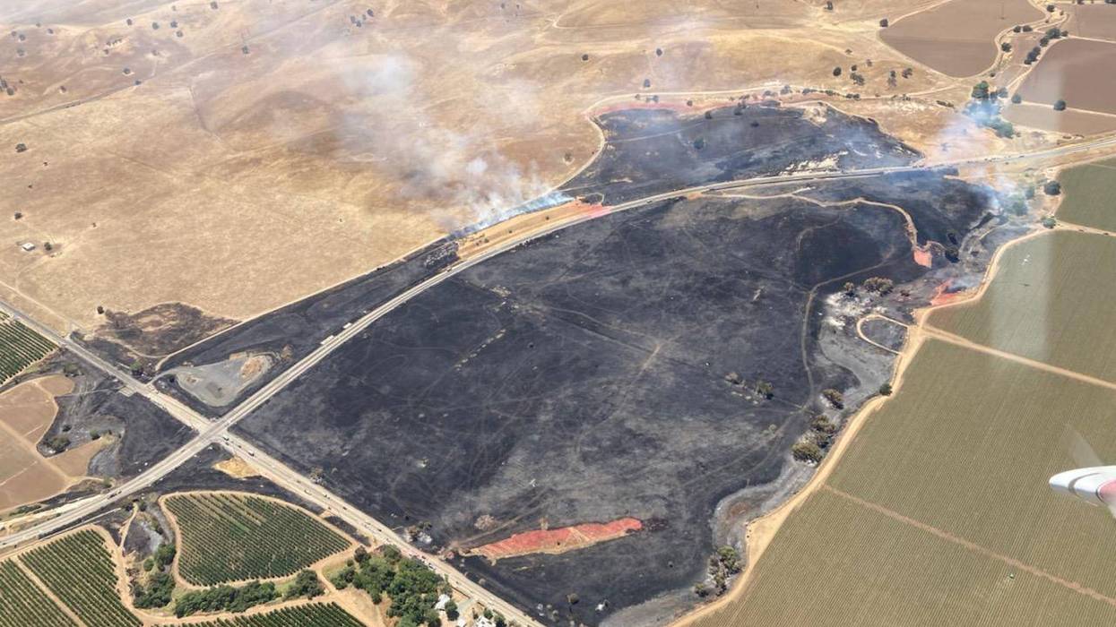 An overhead view of the Walnut Fire.