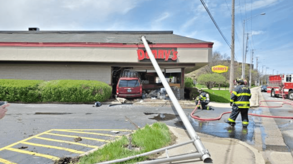An SUV crashed into the Denny’s restaurant at 17 W. Algonquin Road in Arlington Heights after the driver apparently suffered a medical episode May 3, 2020.