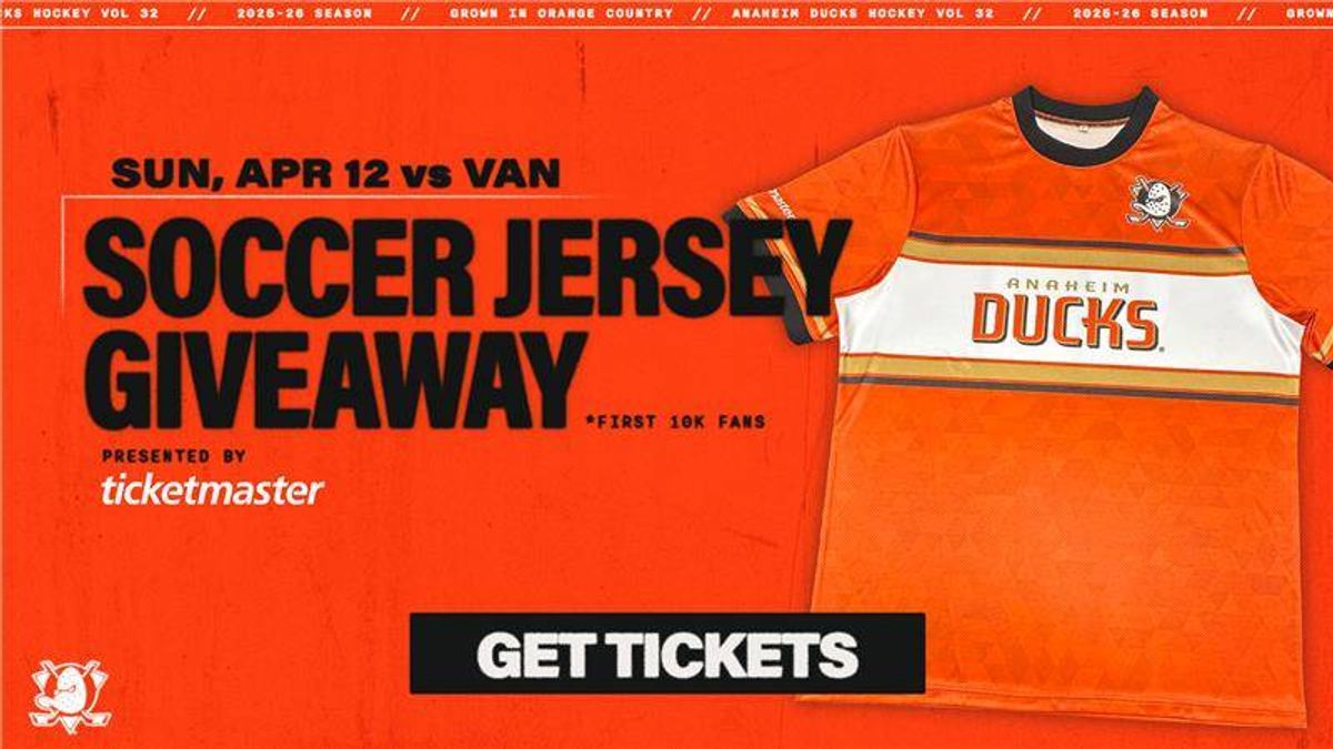Anaheim Ducks soccer jersey giveaway