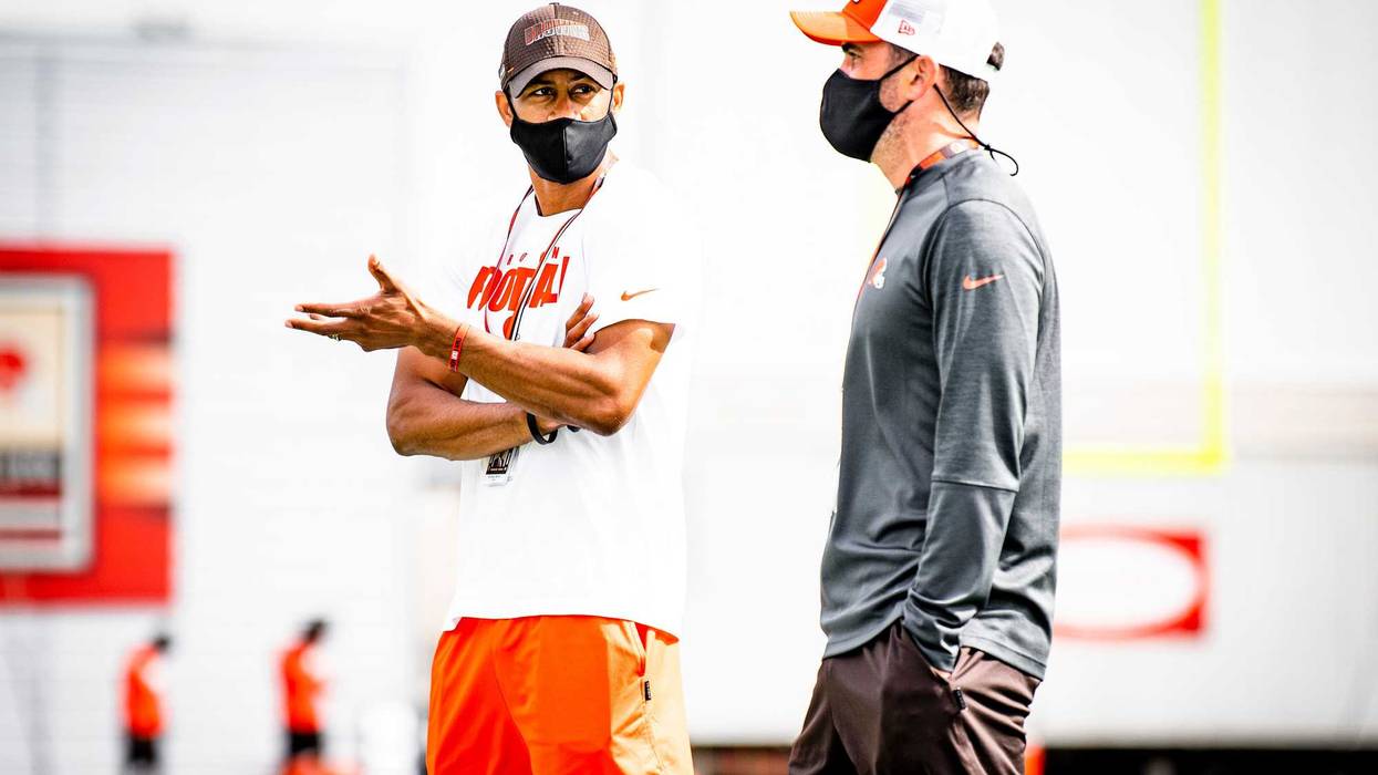 Andrew Berry and Kevin Stefanski of the Cleveland Browns