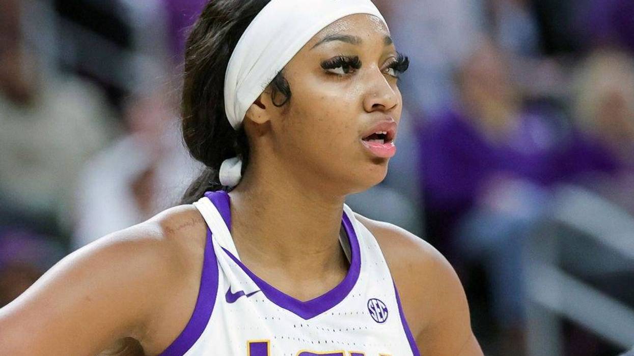 Angel Reese #10 of the LSU Lady Tigers waits for a free throw attempt in the first half of a game against the Colorado Buffaloes during the Naismith Basketball Hall of Fame Series at T-Mobile Arena on November 06, 2023 in Las Vegas, Nevada. The Buffaloes defeated the Lady Tigers 92-78. (Photo by Ethan Miller/Getty Images)