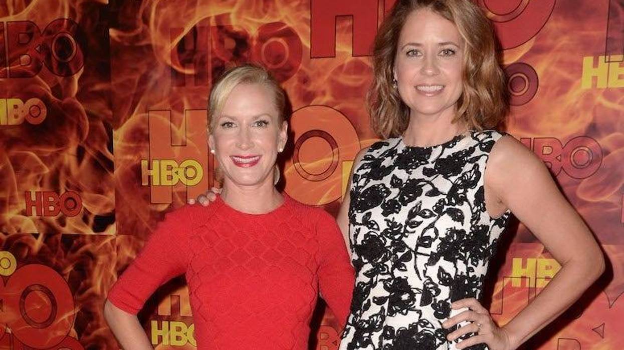 Angela Kinsey, Jenna Fischer, HBO Emmy Party, Red Carpet, 2015