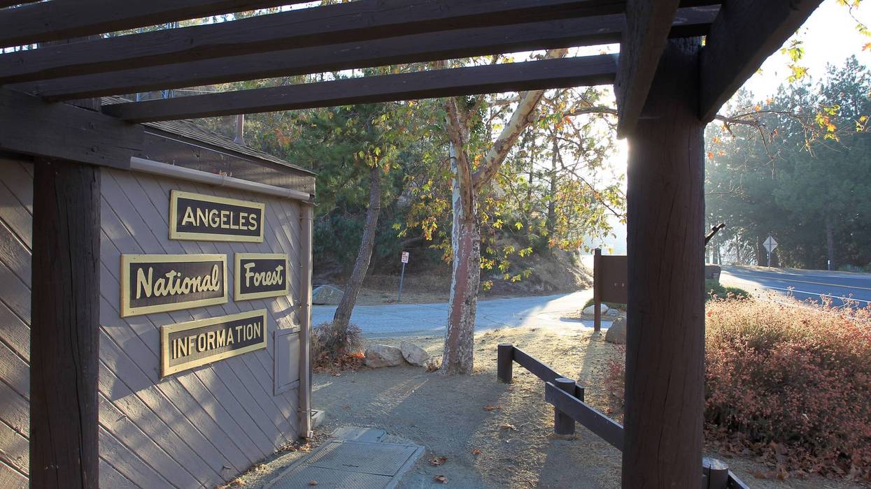 Angeles National Forest information booth.
