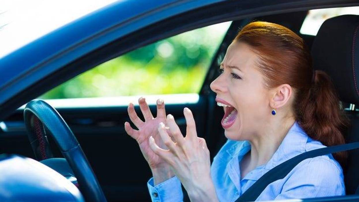 Angry Woman in a Car