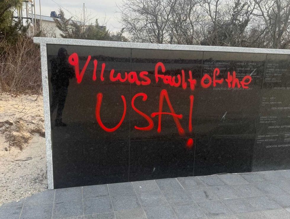 Another message reading "9/11 was fault of the USA" was found on the memorial wall