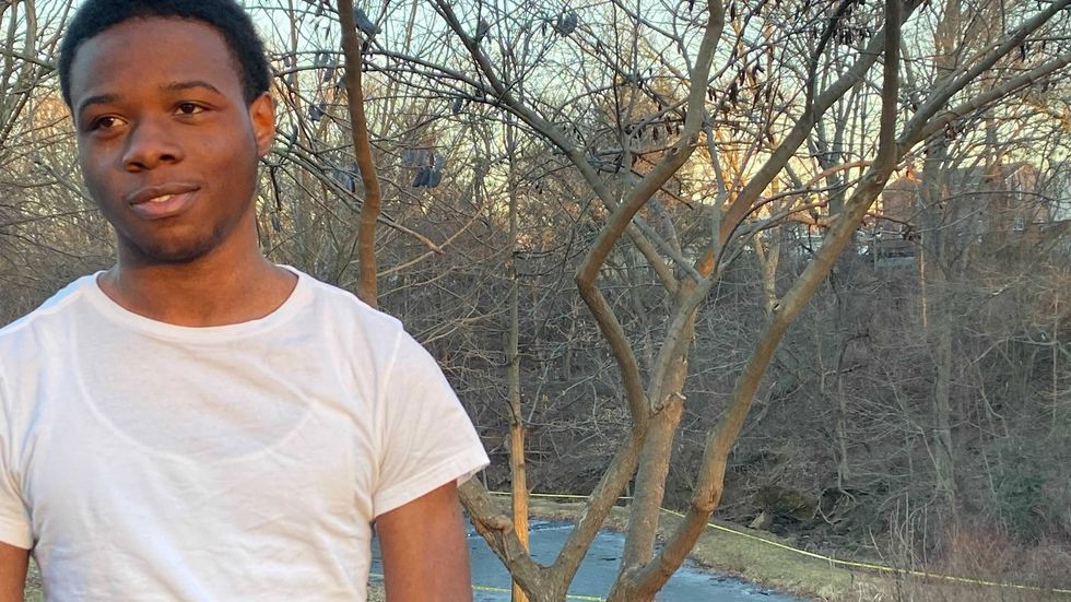 Anthony Alexander, who helped rescue a group of children from an icy pond in Collingdale Park in Yeadon on Monday.