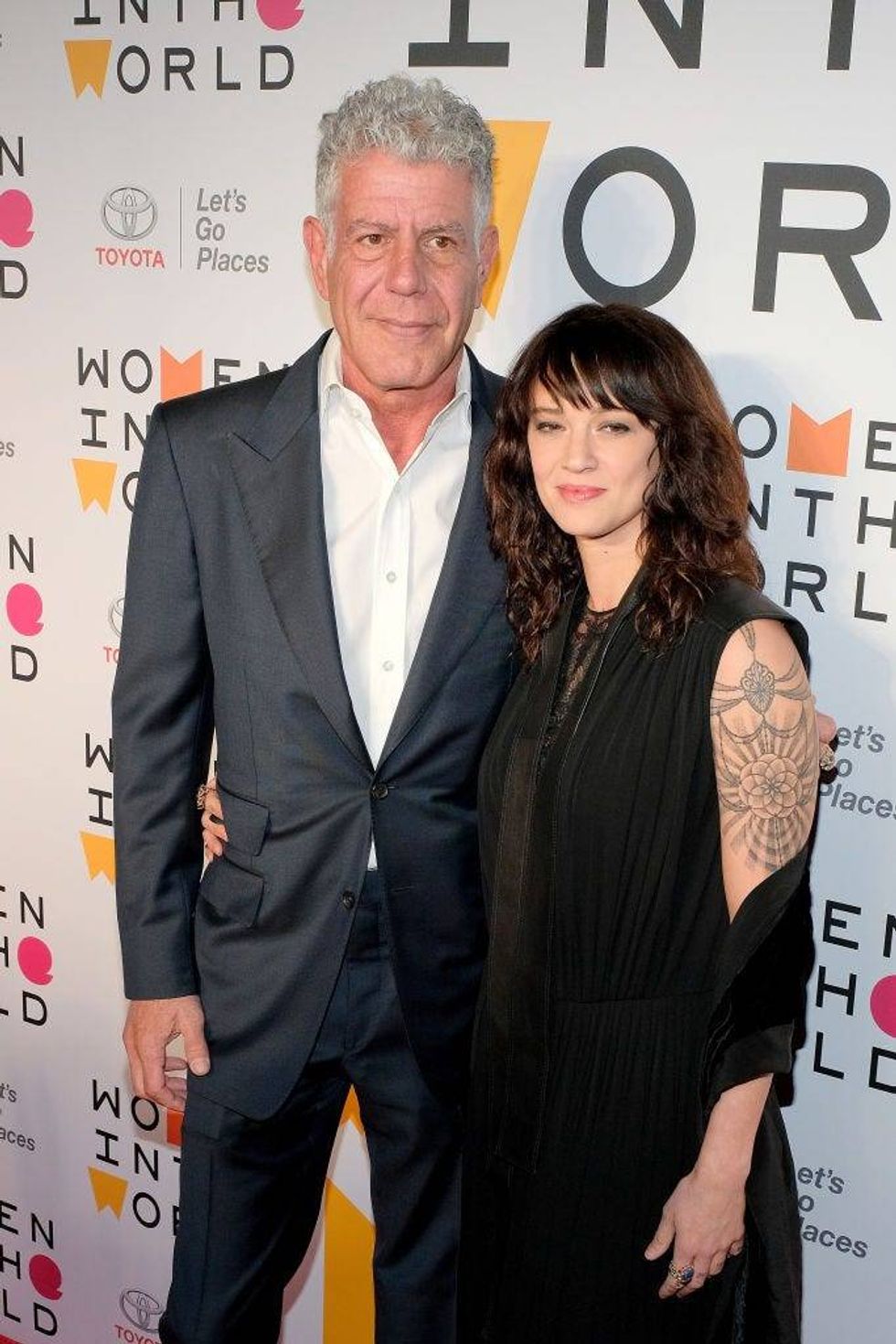 Anthony Bourdain and Asia Argento attend the Women in the World in NYC in 2018