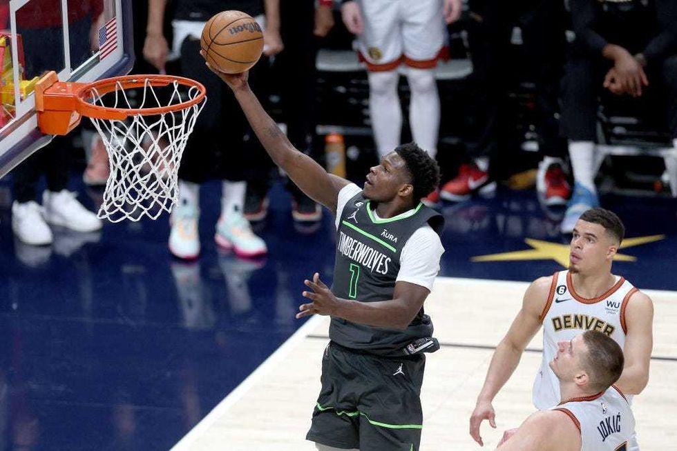 Anthony Edwards #1 of the Minnesota Timberwolves