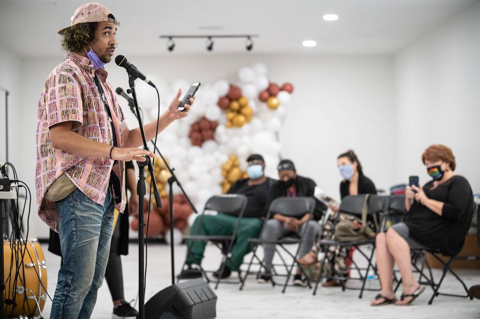 Anthony Martinez-Briggs of Ill Doots during a "TOWN" workshop.