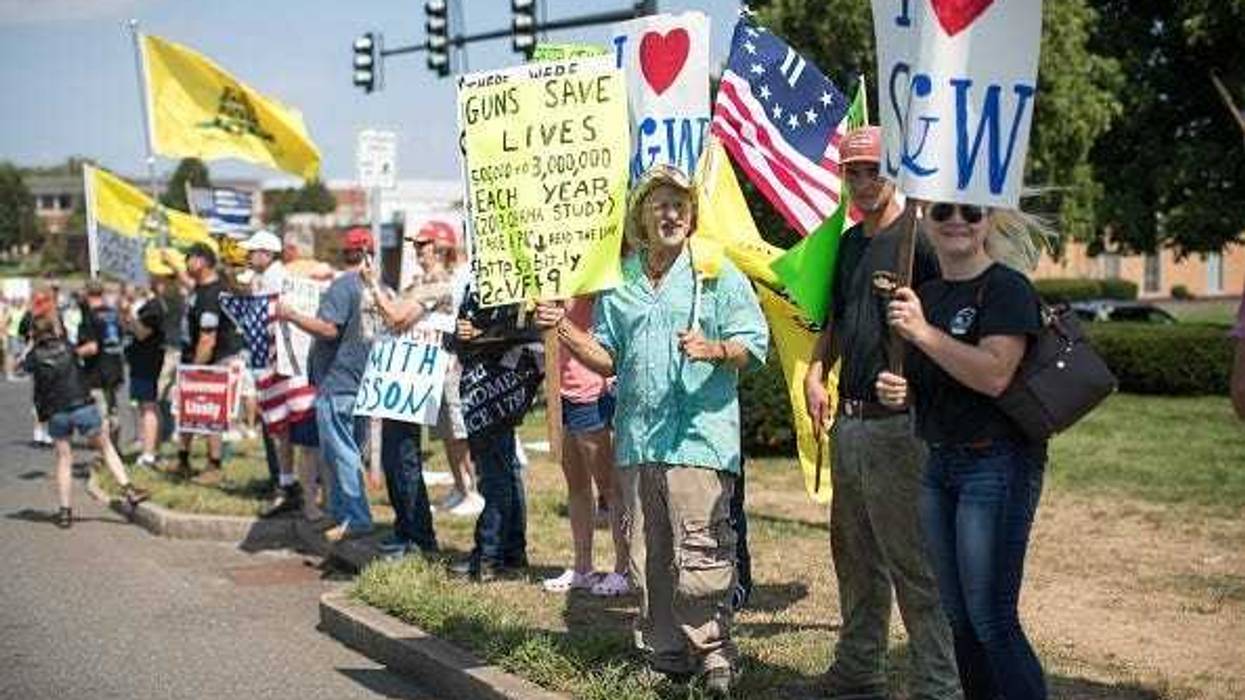 Anti-gun counter protesters