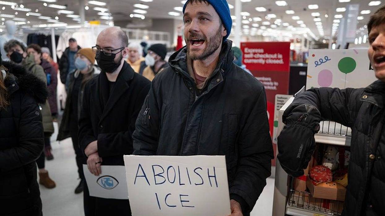 Anti-ICE demonstrators protest inside a Target store on January 19, 2026 in St. Paul, Minnesota. The demonstrators staged a peaceful sit-in to call on Target to take a stand against immigration agents after several immigrant apprehensions had been made at area Target stores. Protests continue to spark up around the area after a federal agent allegedly fatally shot a woman in her car during an incident in south Minneapolis on January 7.
