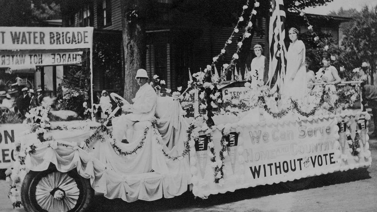 Anti-suffrage float