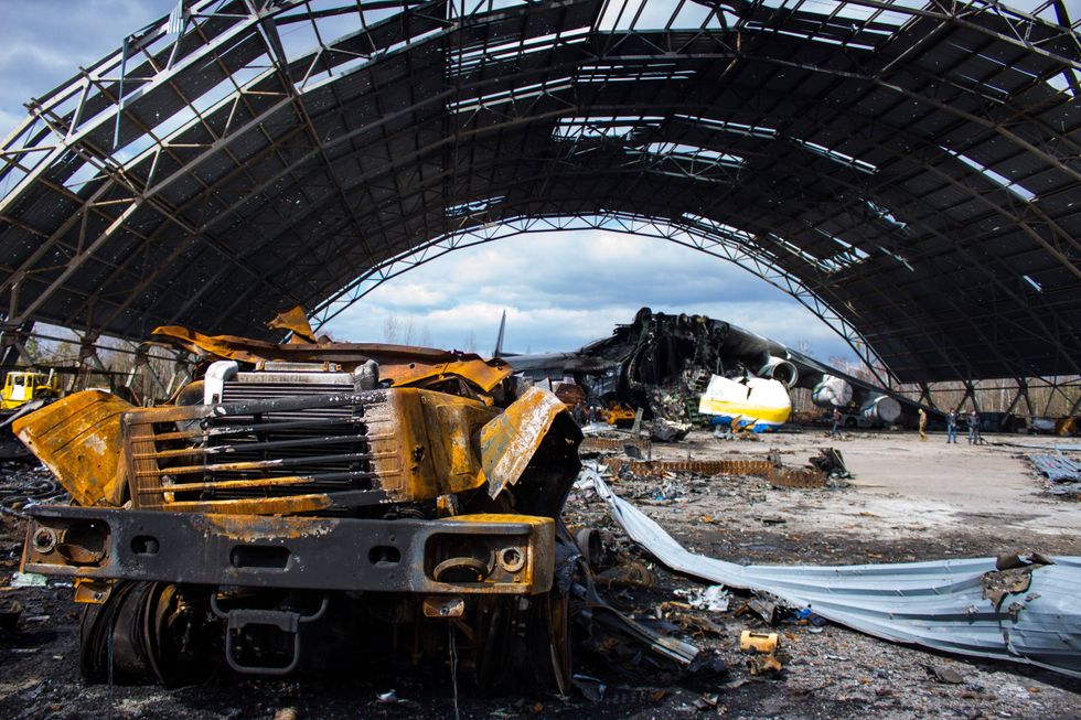 Anton Dmitruk, a Kyiv resident and photographer, set out on April 4, 2022 to photograph the damage done by Russians in their invasion of Ukraine. Destroyed in Feb. 24, 2022 blasts was the Antonov AN-225 Mriya, world