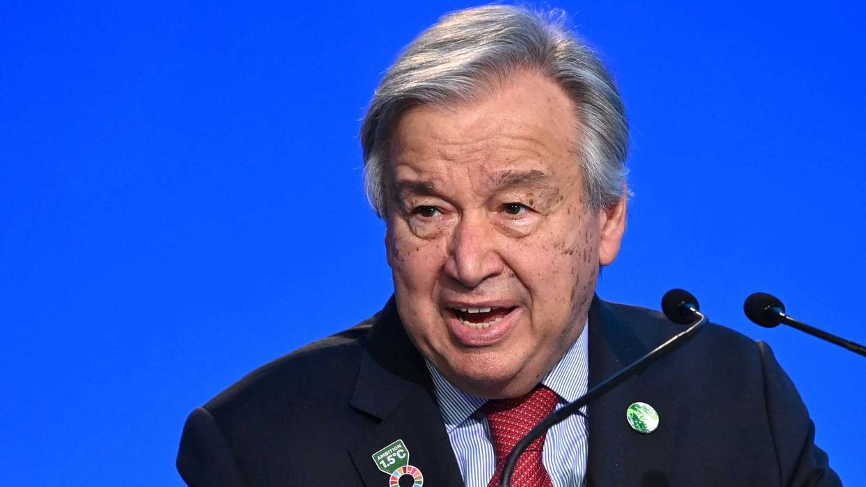 António Guterres, Secretary-General of the United Nations, speaks during the Global Climate Action High-level event: Racing For A Better World on November 11, 2021 in Glasgow, Scotland.