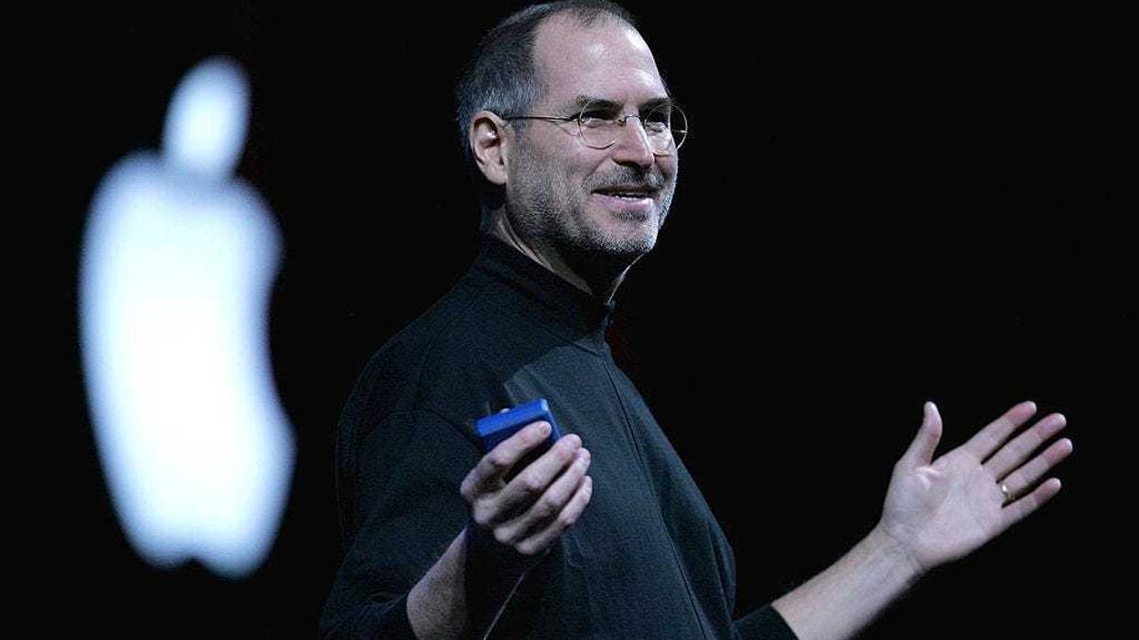 Apple CEO Steve Jobs delivers a keynote address at the 2005 Macworld Expo January 11, 2005 in San Francisco, California.