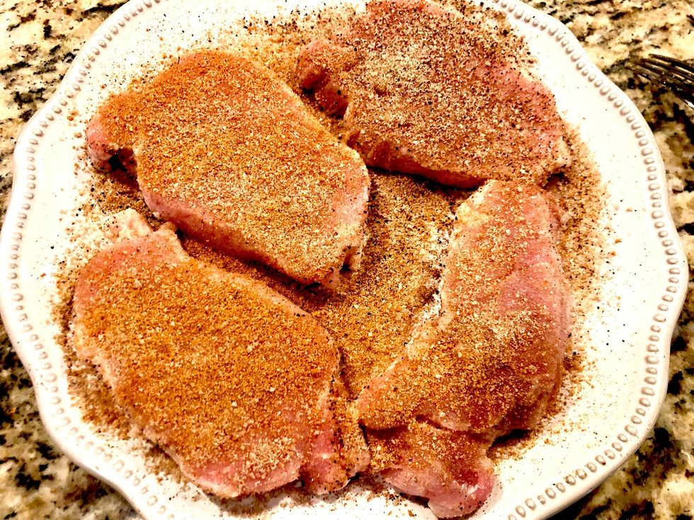 Apple Cider Brined Pork Chops with Apple Pear Chutney