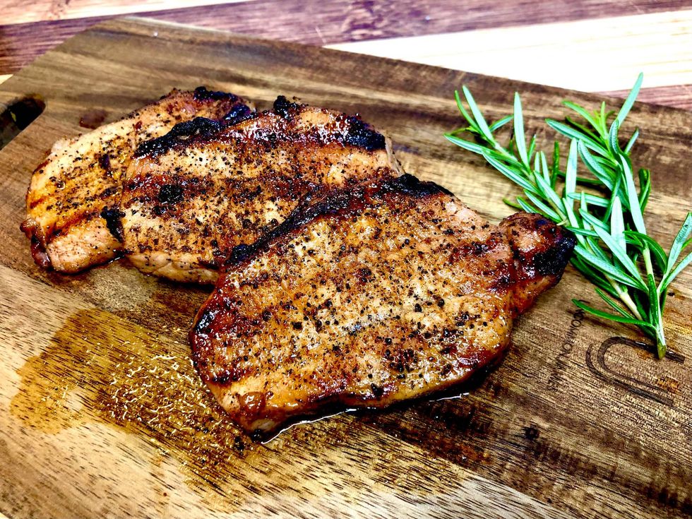 Apple Cider Brined Pork Chops with Apple Pear Chutney