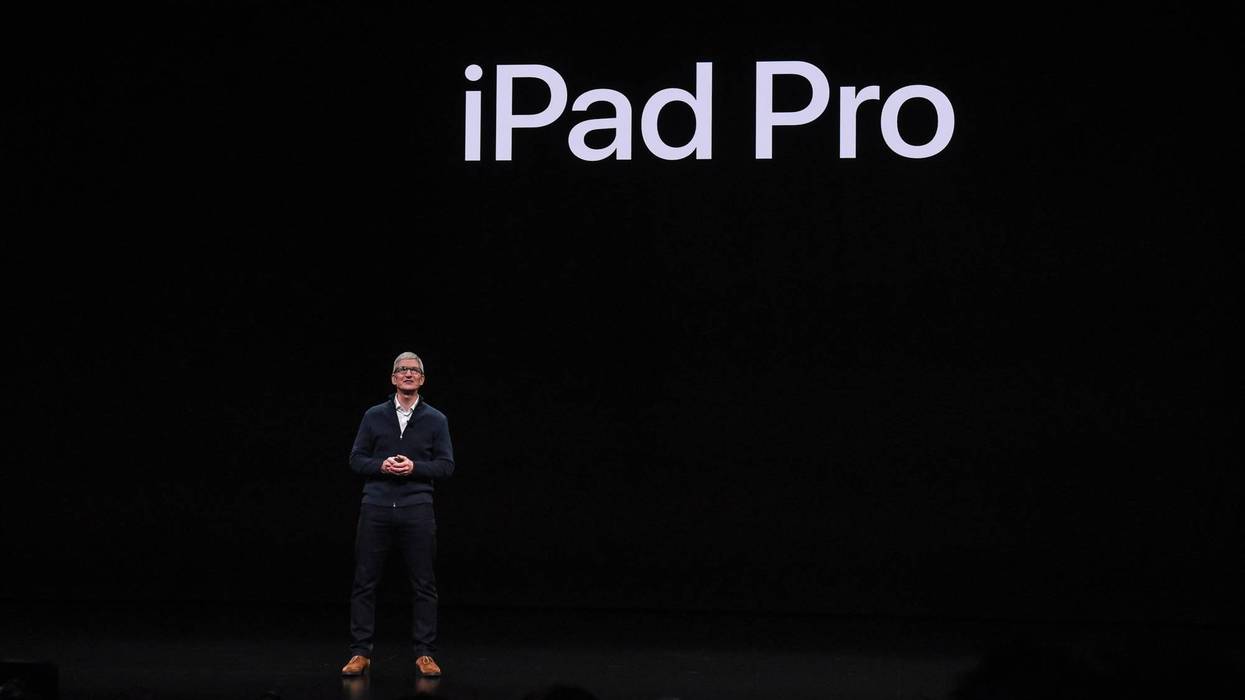Apple unveils a new iPad Pro during a launch event.