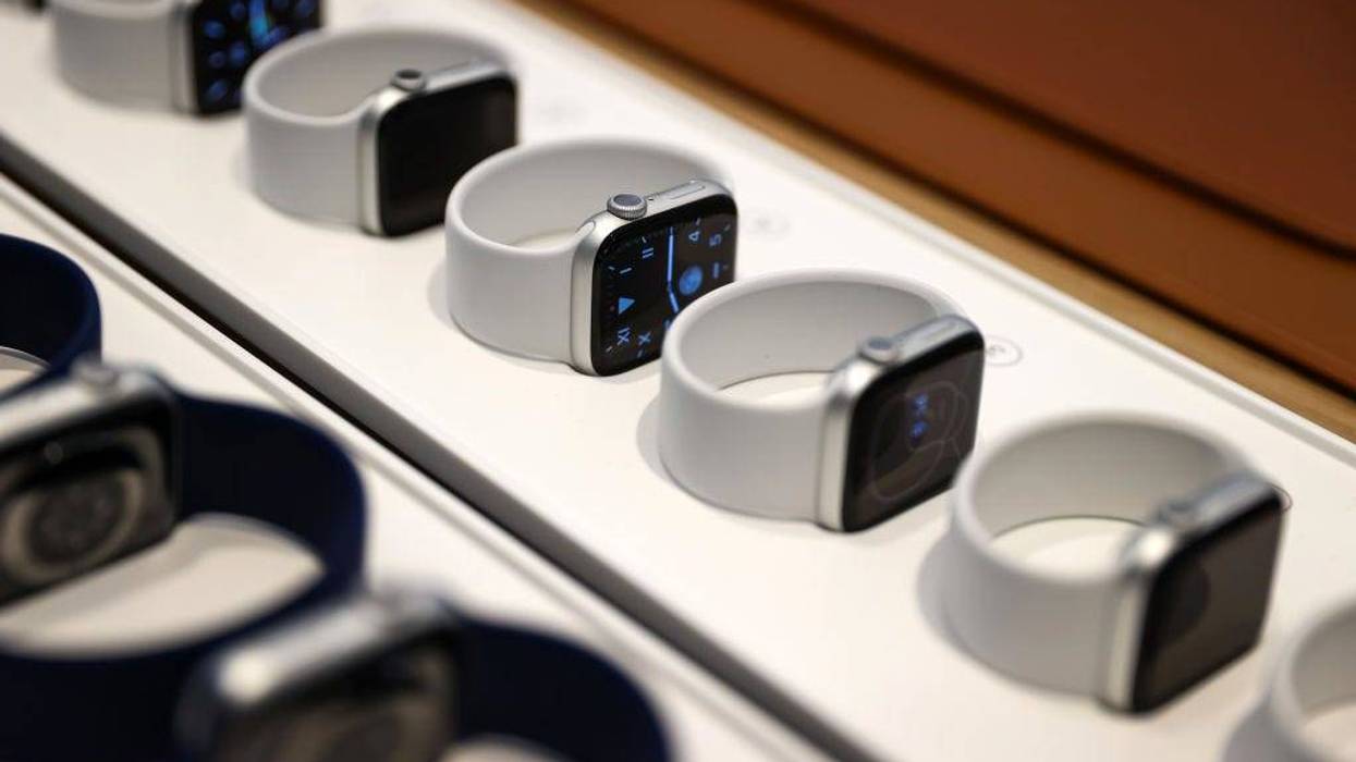 Apple Watch models are displayed at the Apple Store at Orchard Road on September 24, 2021 in Singapore