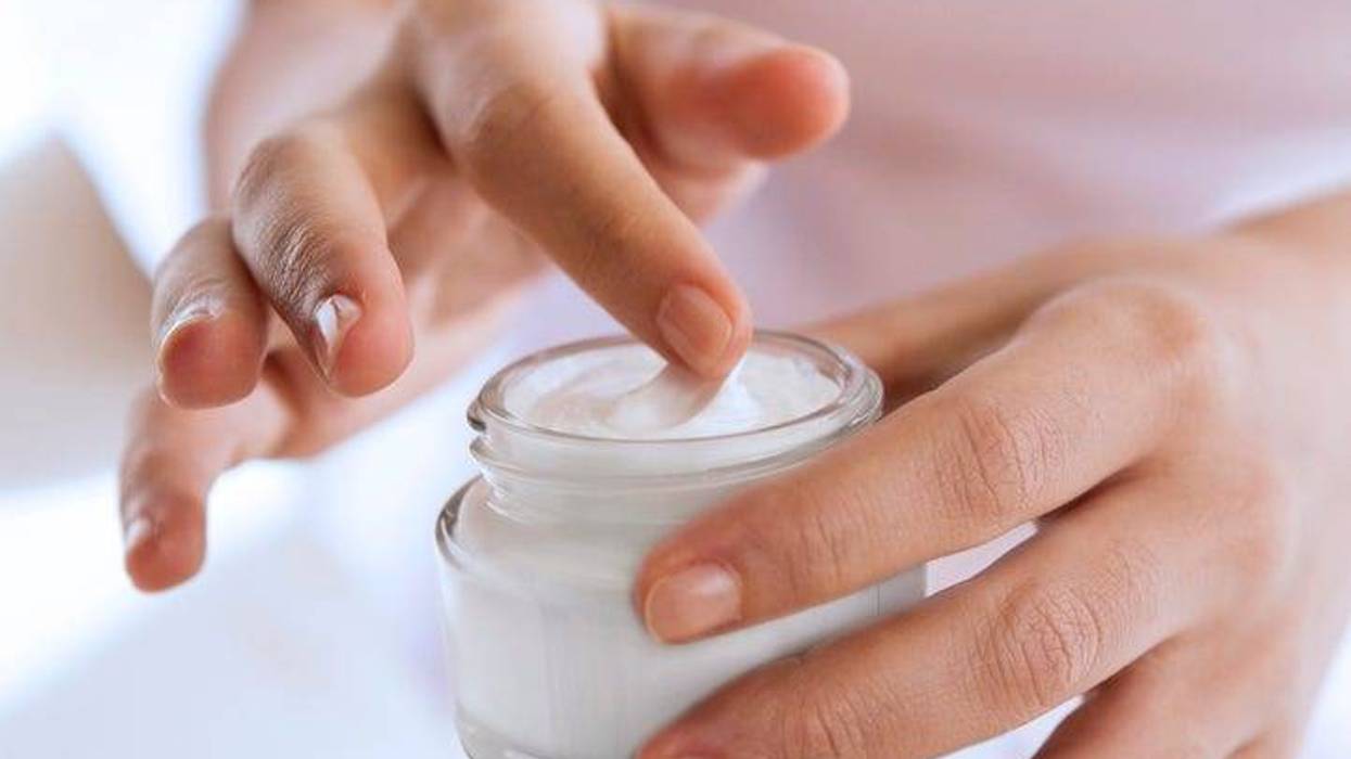 Applying cream on body
