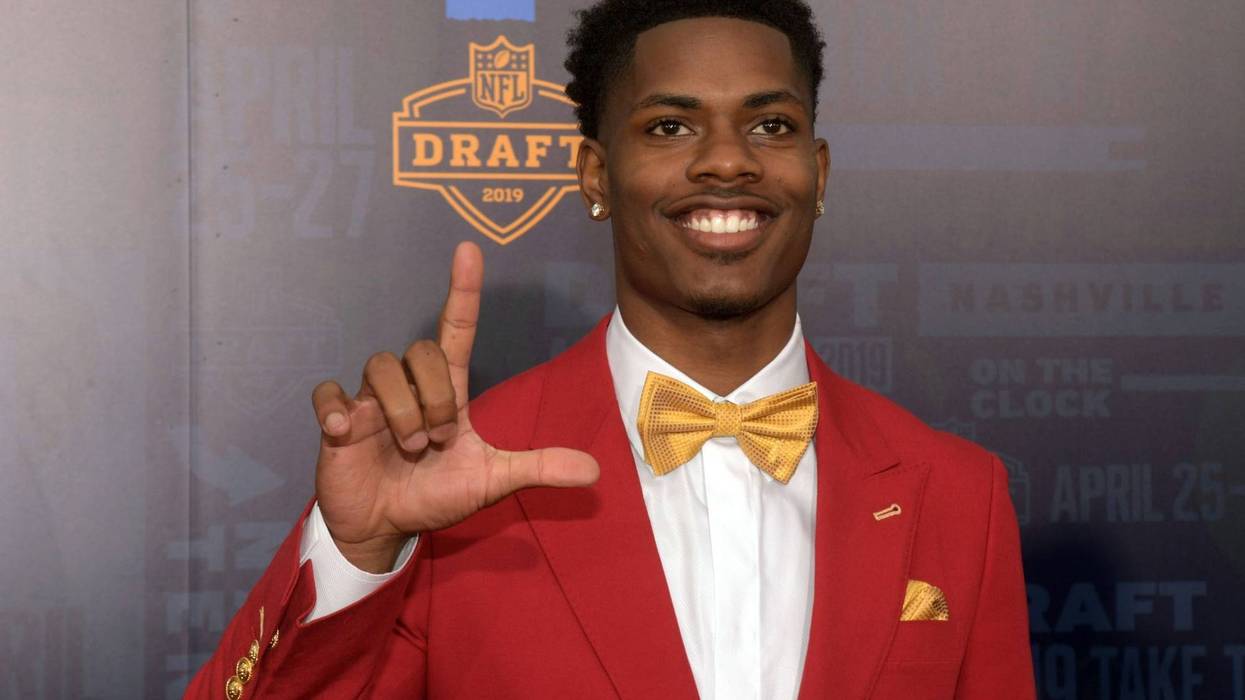 Apr 25, 2019; Nashville, TN, USA; Greedy Williams (Louisiana State) on the red carpet prior to the first round of the 2019 NFL Draft in Downtown Nashville.
