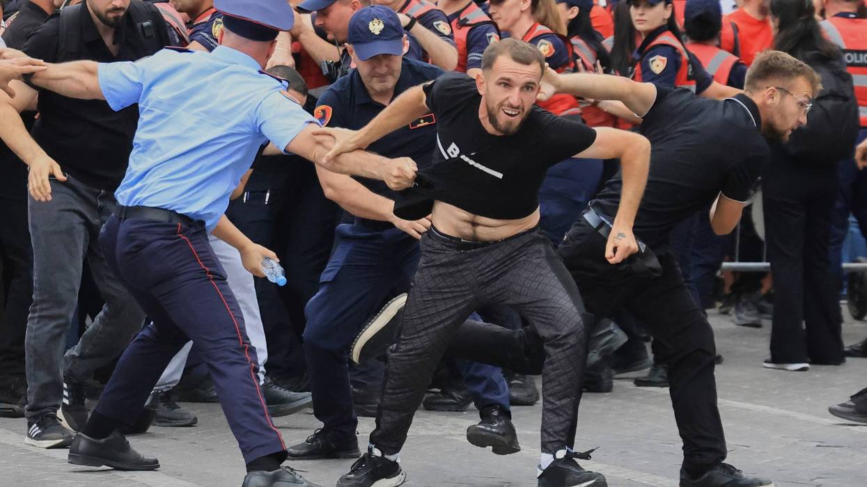 APTOPIX Albania Protest Kushner