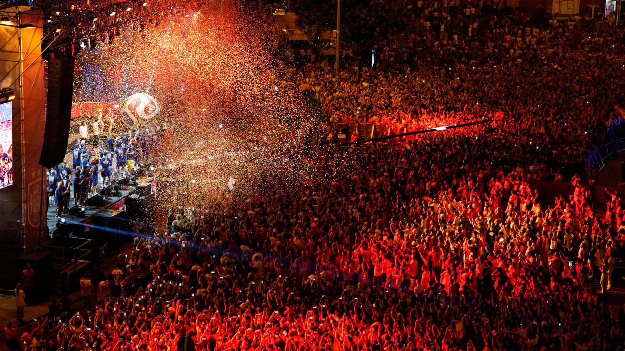 APTOPIX Spain WCup Soccer Celebration
