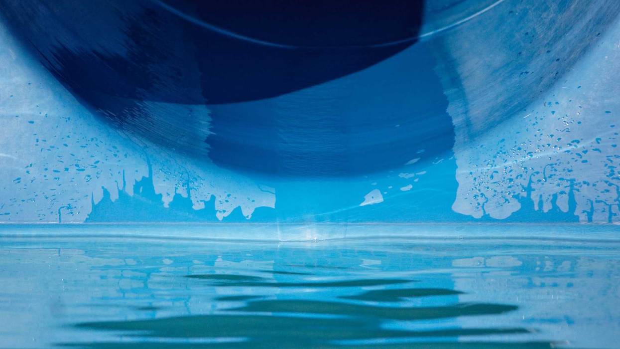 Aquapark, waterslide detail, Close up