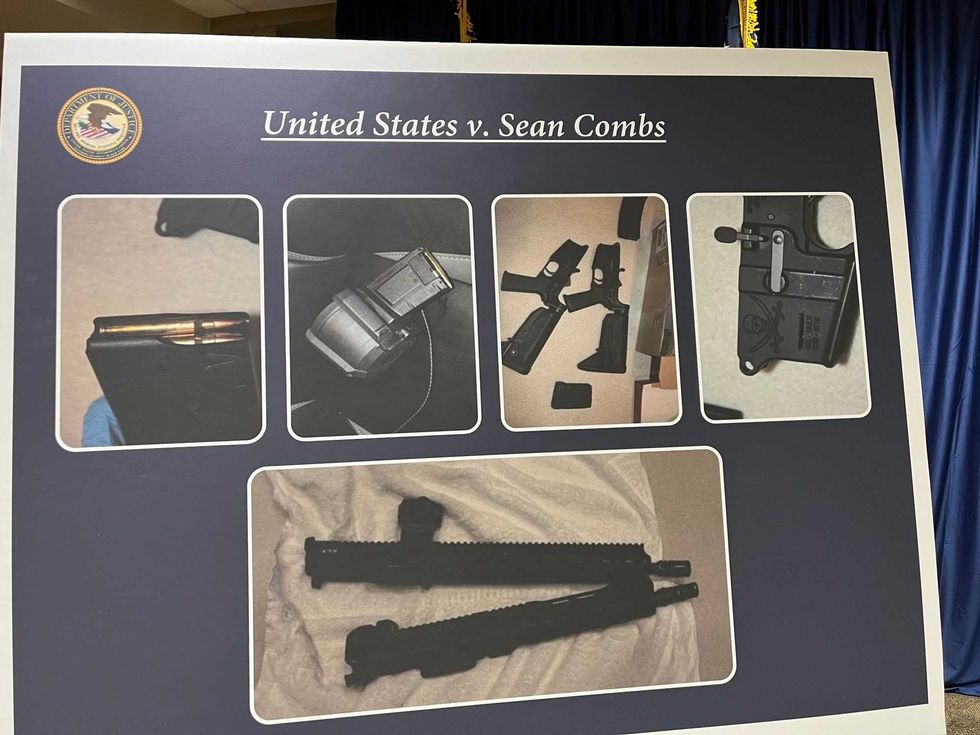 AR-15s and ammo were allegedly recovered from Combs