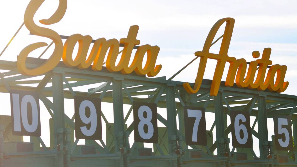 Arcadia, California/ United States - December 29, 2017: Santa Anita horse race track gate