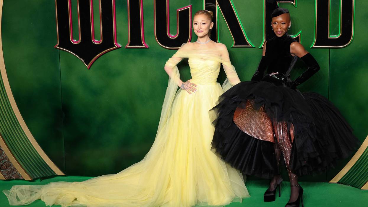 Ariana Grande and Cynthia Erivo attend the "Wicked: Part One" European Premiere at The Royal Festival Hall on November 18, 2024 in London, England.