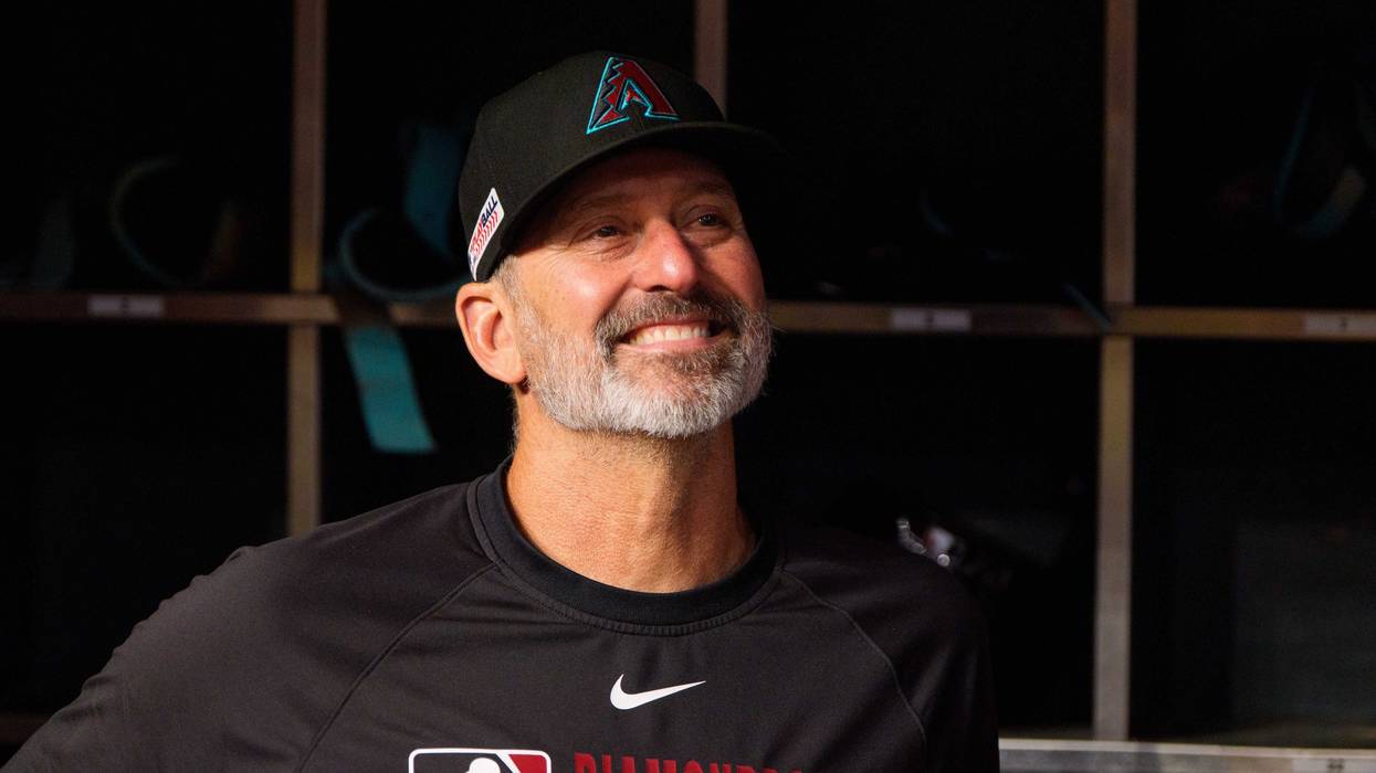 Arizona Diamondbacks manager Torey Lovullo (17) smiles after a victory against the San Diego Padres at Chase Field