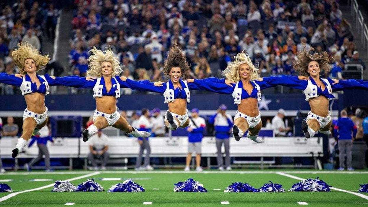 ARLINGTON, TX - NOVEMBER 28: Dallas Cowboys Cheerleaders perform on Thanksgiving Day before a game against the Buffalo Bills at NRG Stadium on November 28, 2019 in Arlington, Texas. (Photo by Wesley Hitt/Getty Images)