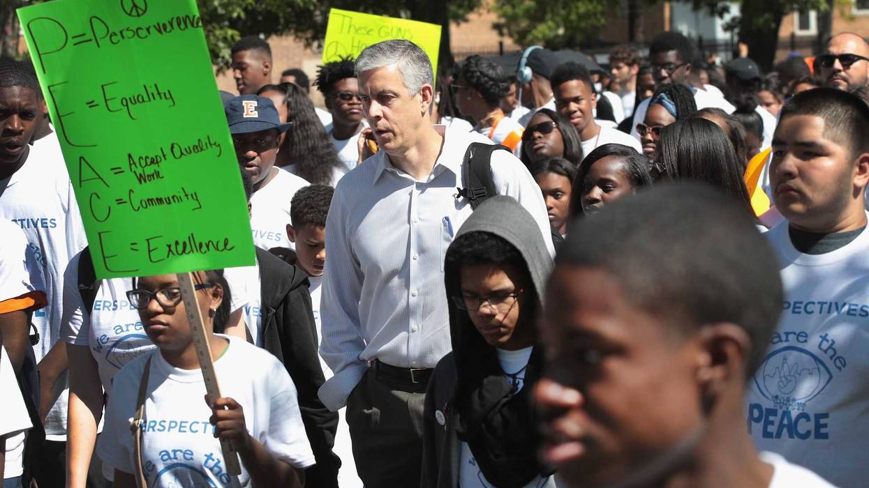 Arne Duncan at anti-violence march
