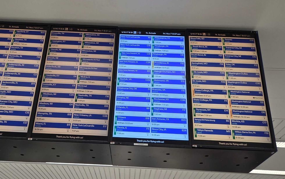 Arrival board in terminal 1