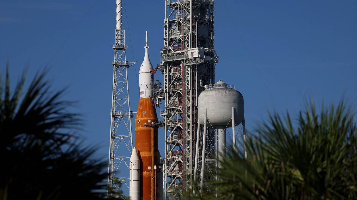 Artemis I before its scrubbed launch
