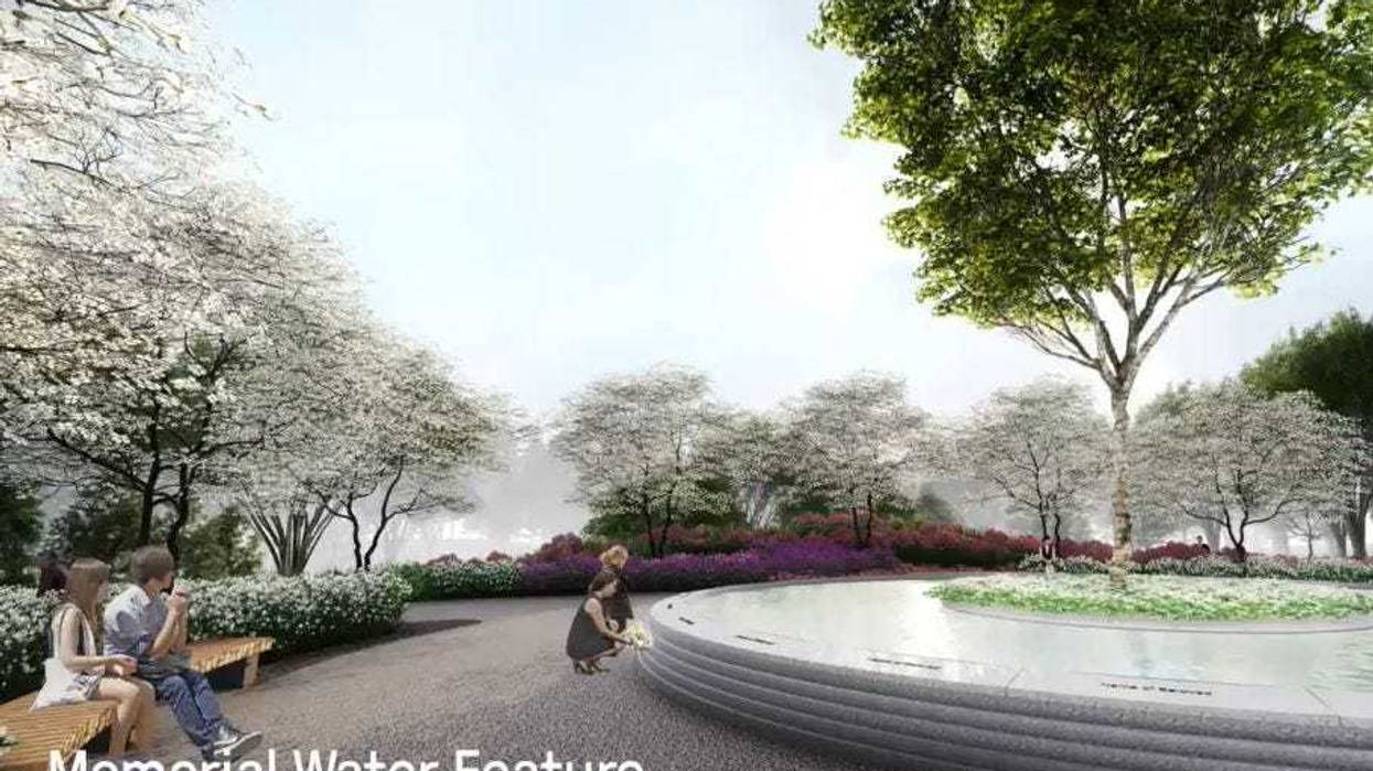 Artist's rendering of planned permanent memorial to victims of the 2012 shootings at Sandy Hook Elementary School.
