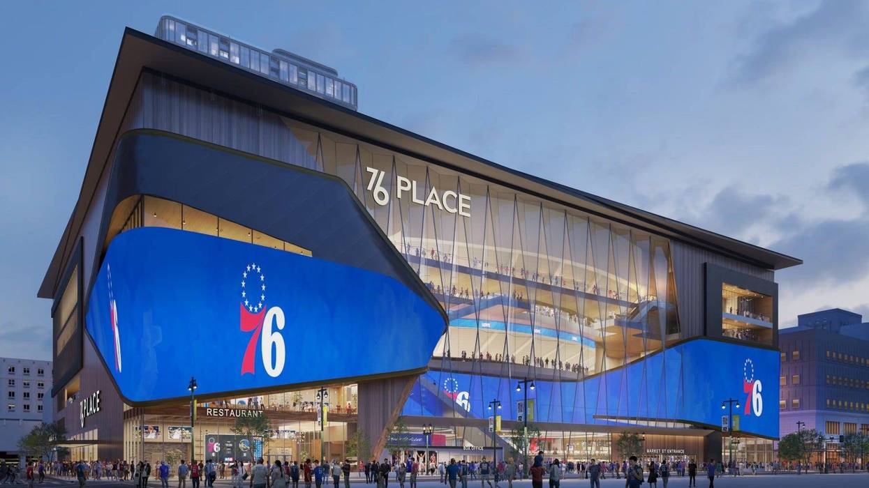 Artist's rendering of the 76 Place arena, seen from the proposed Market Street entrance