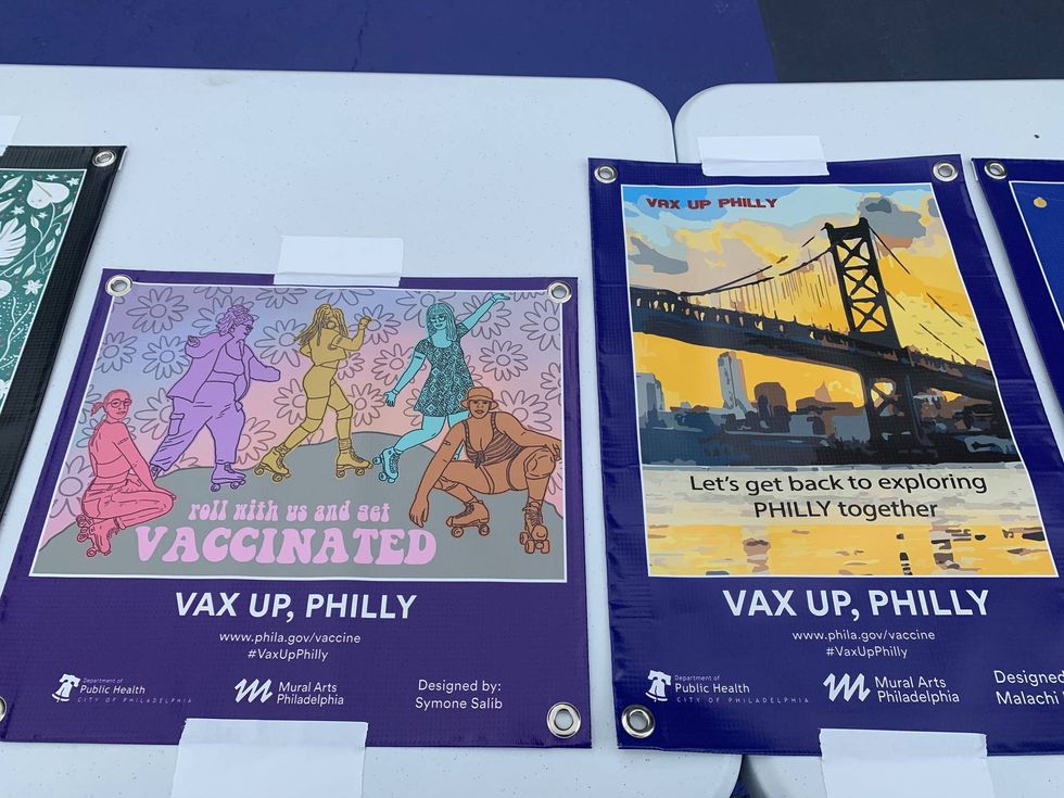 Artwork for the Vax Up Philly program, to be placed across the city.