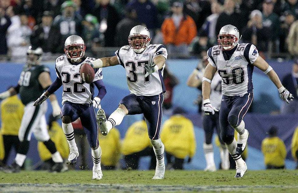 Asante Samuel, Rodney Harrison and Mike Vrabel